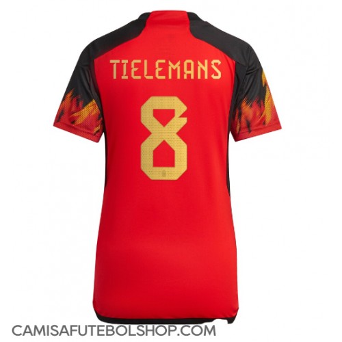 Camisa de time de futebol Bélgica Youri Tielemans #8 Replicas 1º Equipamento Feminina Mundo 2022 Manga Curta